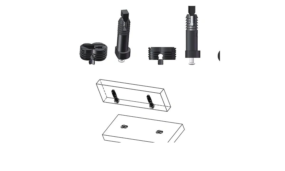 Concealed connectors in an internal shelf