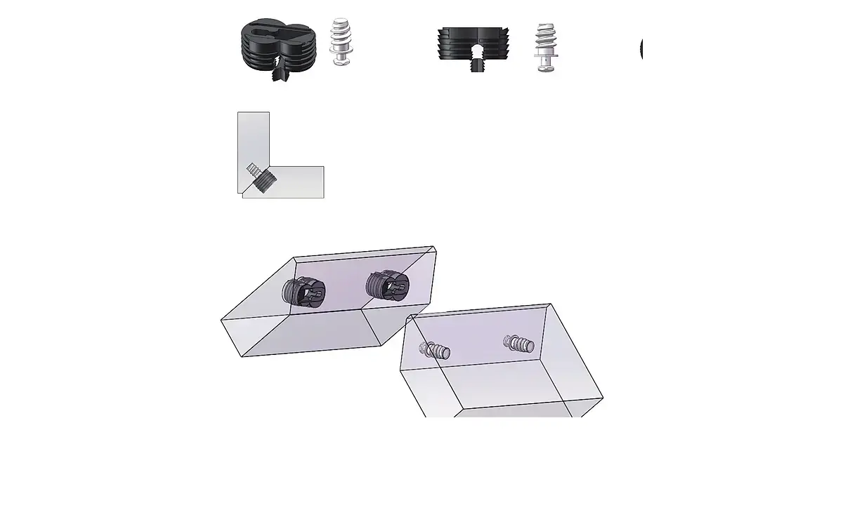 Concealed connectors in a 45-degree miter joint