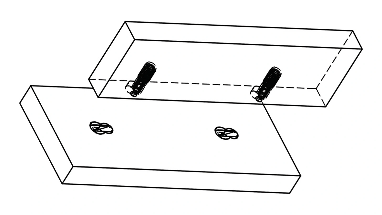 D001-S concealed connectors joining cabinet panels